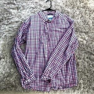 Columbia | Coral Pink White Blue Button Down Shirt